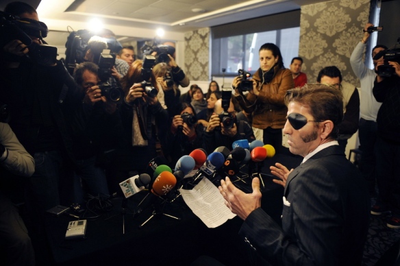Rueda de prensa en Sevilla en la que anunciaba su vuelta a los ruedos